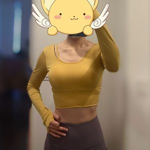 Workout crop top long sleeve